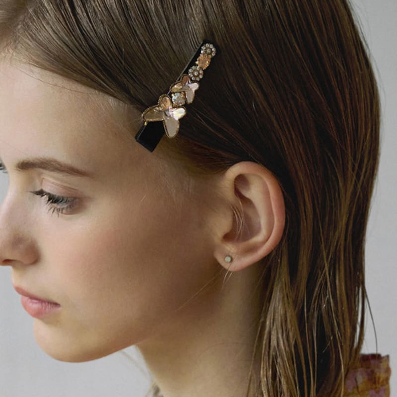 LUDE Doppelter Schmetterling Kristall Haarnadel