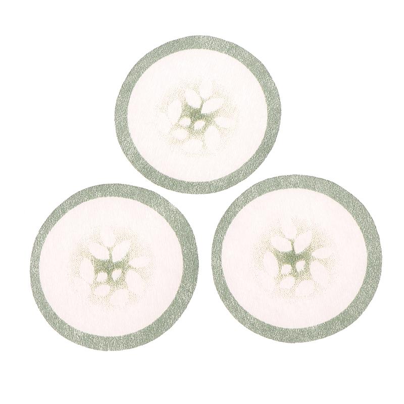 100Pcs Eye Scrub Cleansing Pad Mask Disposable Eye Scrub Cleansing Pads Pad Creative Green Cucumber Printed Eye Scrub Mask Sheet