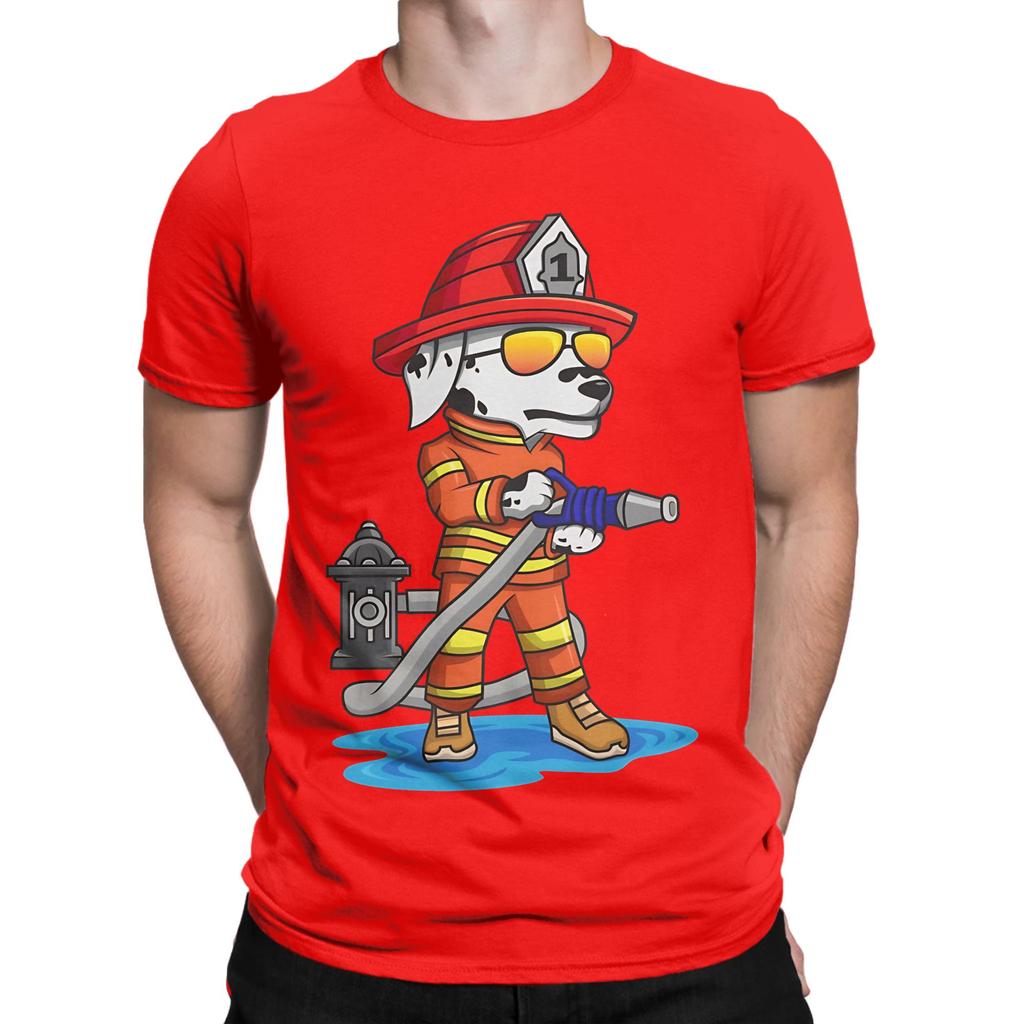 Firefighter FireUnisex Firedog Novelty 100 Cotton TShirt Sparky the Fire Dog Tees Tops For Unisex