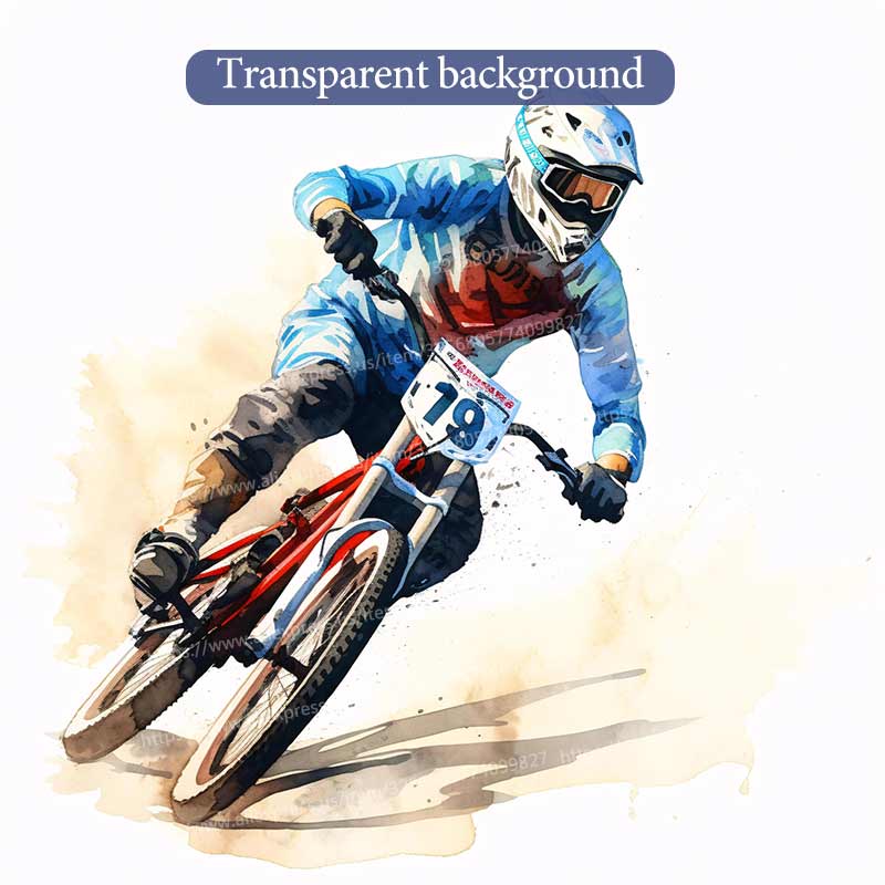 Motocross Watercolor Dirt Bike Rider Wall Stickers Living Room Sofa Background Decoration Wallpaper For Home Decor Boy Room Art Decals Sticker M1495