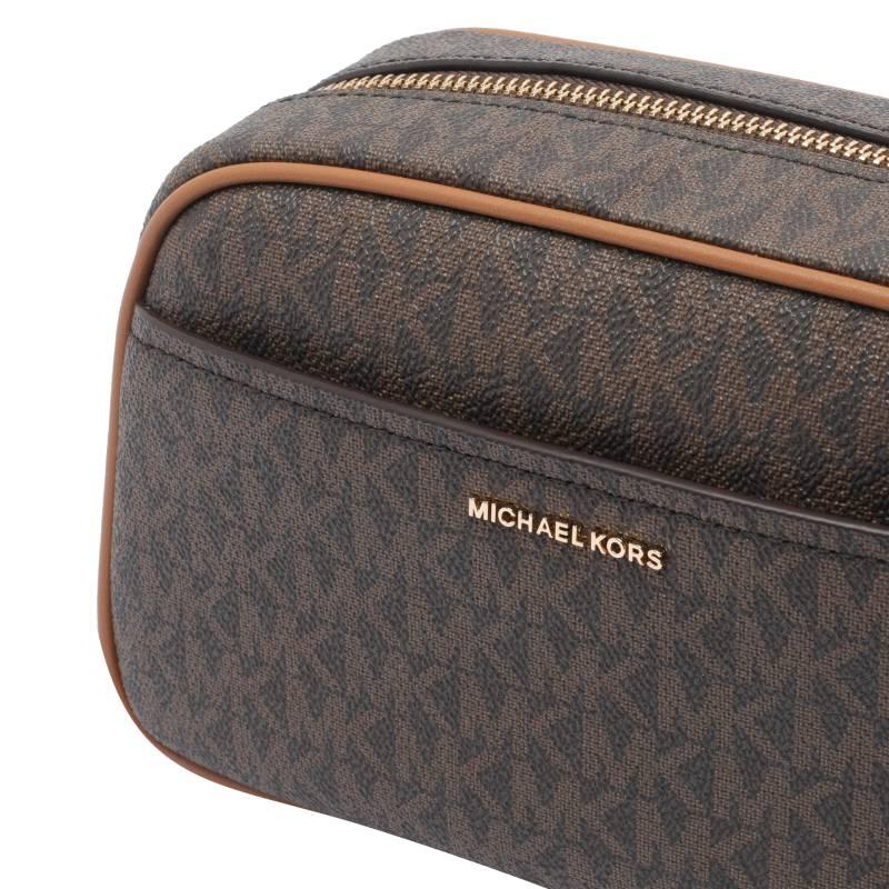 MICHAEL KORS Jet Set Logo Coated Canvas Crossbody Bag Small Women's Brown