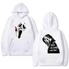 Gotická oboustranně potištěná streetwearová mikina s kapucí s grafikou VI Ghostface, unisex, flísová, s dlouhým rukávem