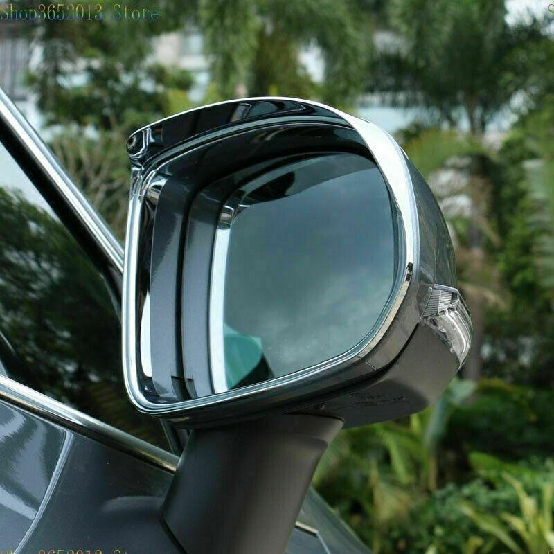 For Volvo XC60 2018-2023 Chrome Rearview Mirror Rain Eyebrow Frame Cover Trim 2x