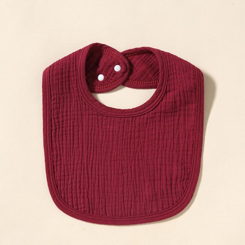 1pc Solid Colour Cotton Gauze Baby Bibs Ruffle Lace Infant Newborn Feeding Burp Cloth Saliva Towel Adjustable Bandana Drool Bibs