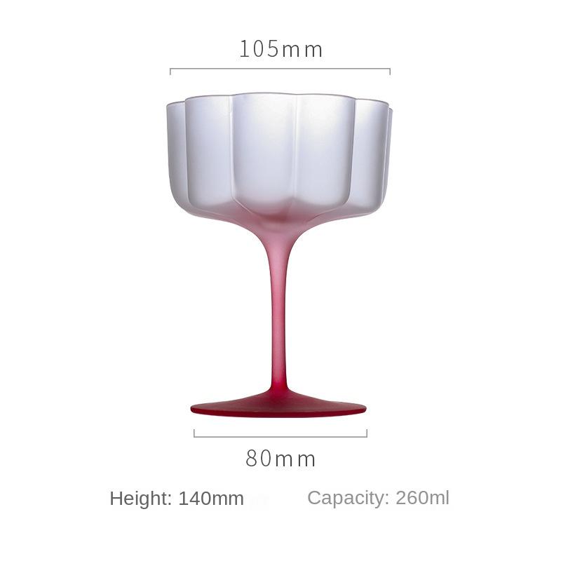 Colorful Frosted Glass Cocktail Mug Masked Candy Goblet Home Petal Lace Macaron Ice Cream Cup Holiday Party Barware