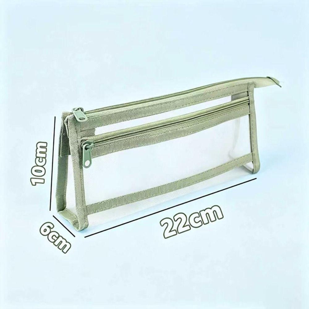 Transparent Mesh Mesh Stationery Bag Zipper Pouch Pencil Case Gifts Pen Pouch Exam Supplies