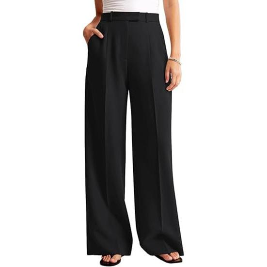 Zomer Dames Broek Hoge Taille Slim Rechte Pijpen Pakbroek met Zakken Effen