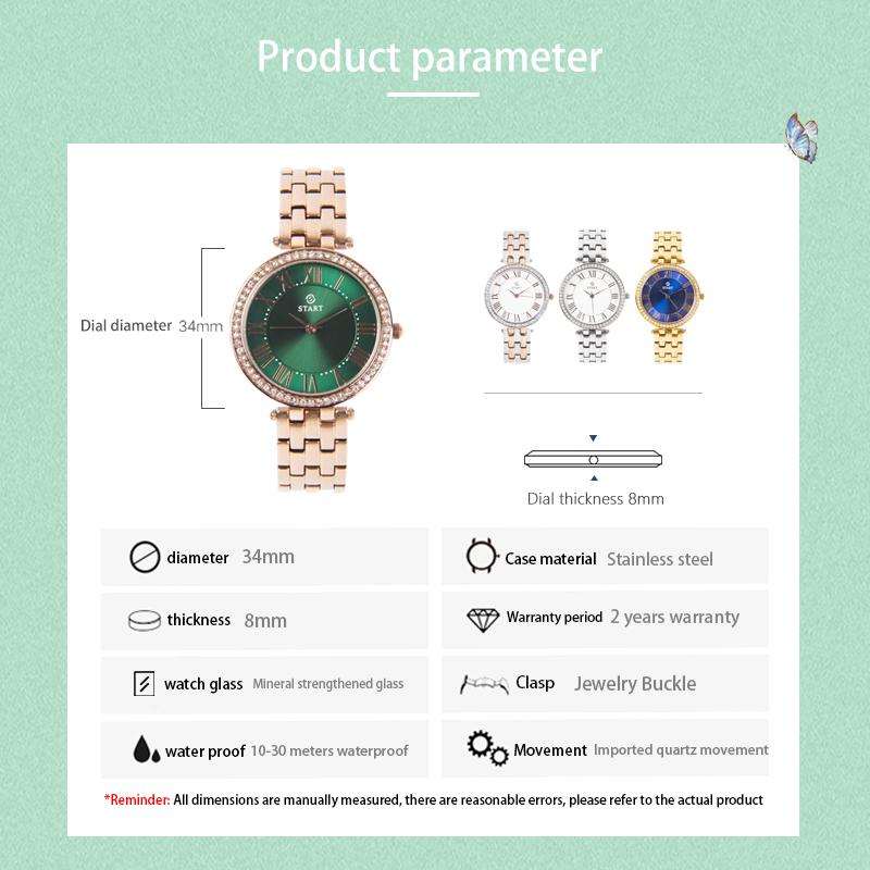 Start Moda kadın saati Kuvars İzle Zarif Roma Alfabesi Kadran Metal kadın saati Çeşitli Renkler