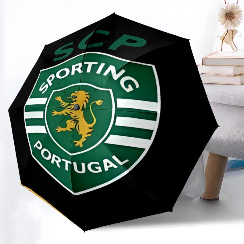 Printed Sporting CP logoPrinted Folding Umbrella,Outdoor,Leisure,And Travel Umbrella,Durable Umbrella Fabric,Birthday And Holiday Gift