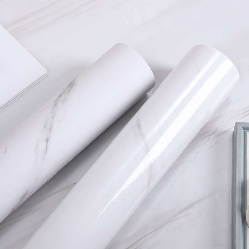 PVC Self-Adhesive Marble Wallpaper Kitchen Tile Stove Waterproof Oilproof Stickers Furniture Desktop Countertop Protective Film