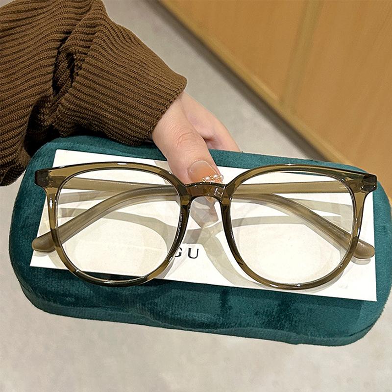 New Type of Female Student Mirror Frame Large Frame Plane Design Eyeglass Fashion Anti Blue Light Prescription Glasses