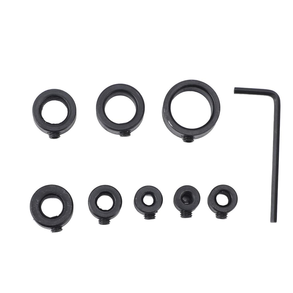 8 Stück Bohrer-Tiefenstopp-Kragen 3 bis 16 mm Kohlenstoffstahl Bohrbegrenzungsring für die Holzbearbeitung