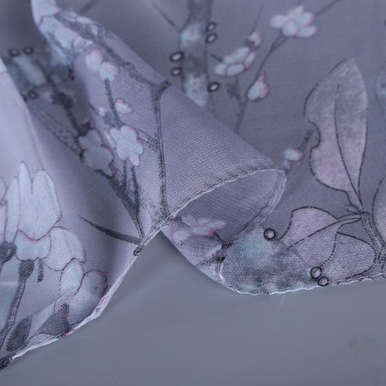 Mode Bloemenprint Zacht Dunne Chiffon Nek Sjaal Dames Reis Strand Sjaal