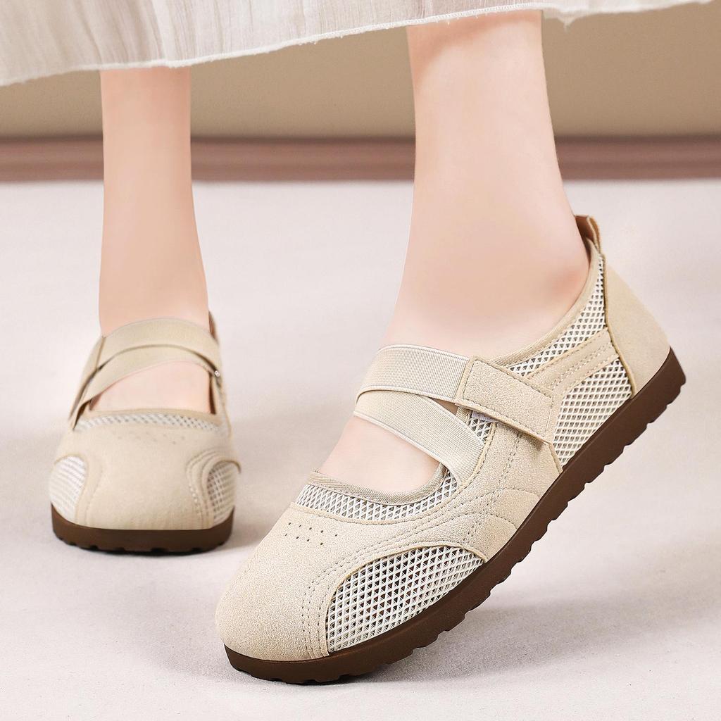 Women's Breathable Mesh Sports Mary Jane Ballet Flats
