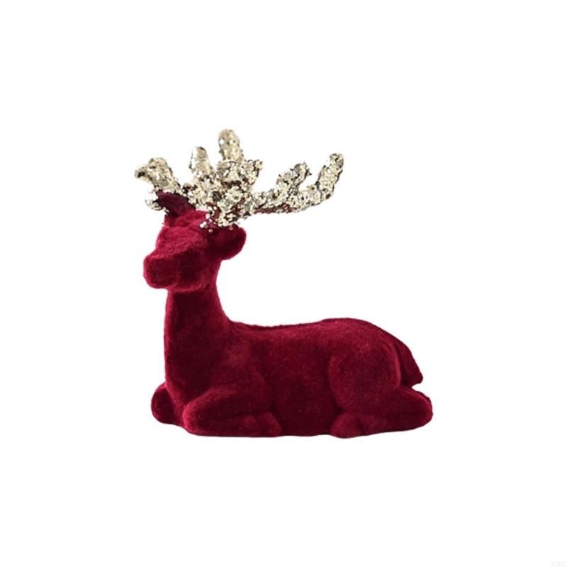

Christmas Decorations Realistic Reindeer Figurines with Glittered Antler Feet X3UC