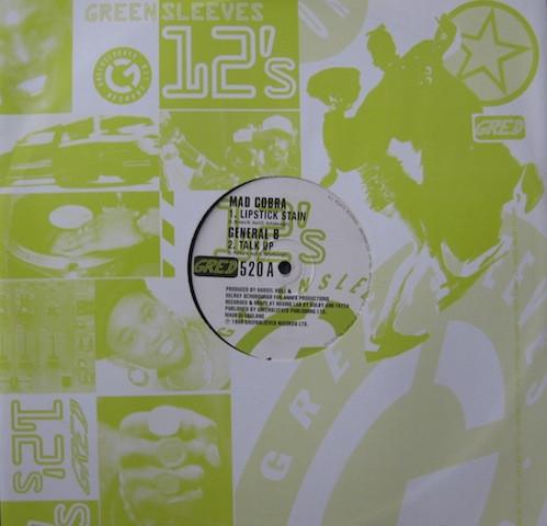 

12inch Record MAD COBRA / GENERAL B / SPANNER BAN - Lipstick Stain / Talk Up / When It GRED520 Greensleeves Re 1996 UK Reggae, Ska & Dub Used