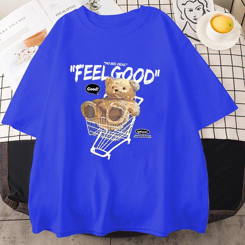Neues Cartoon Bär Kurzarm T-Shirt Damen Herren Lockeres Oberteil Mode Koreanischer Stil Tee