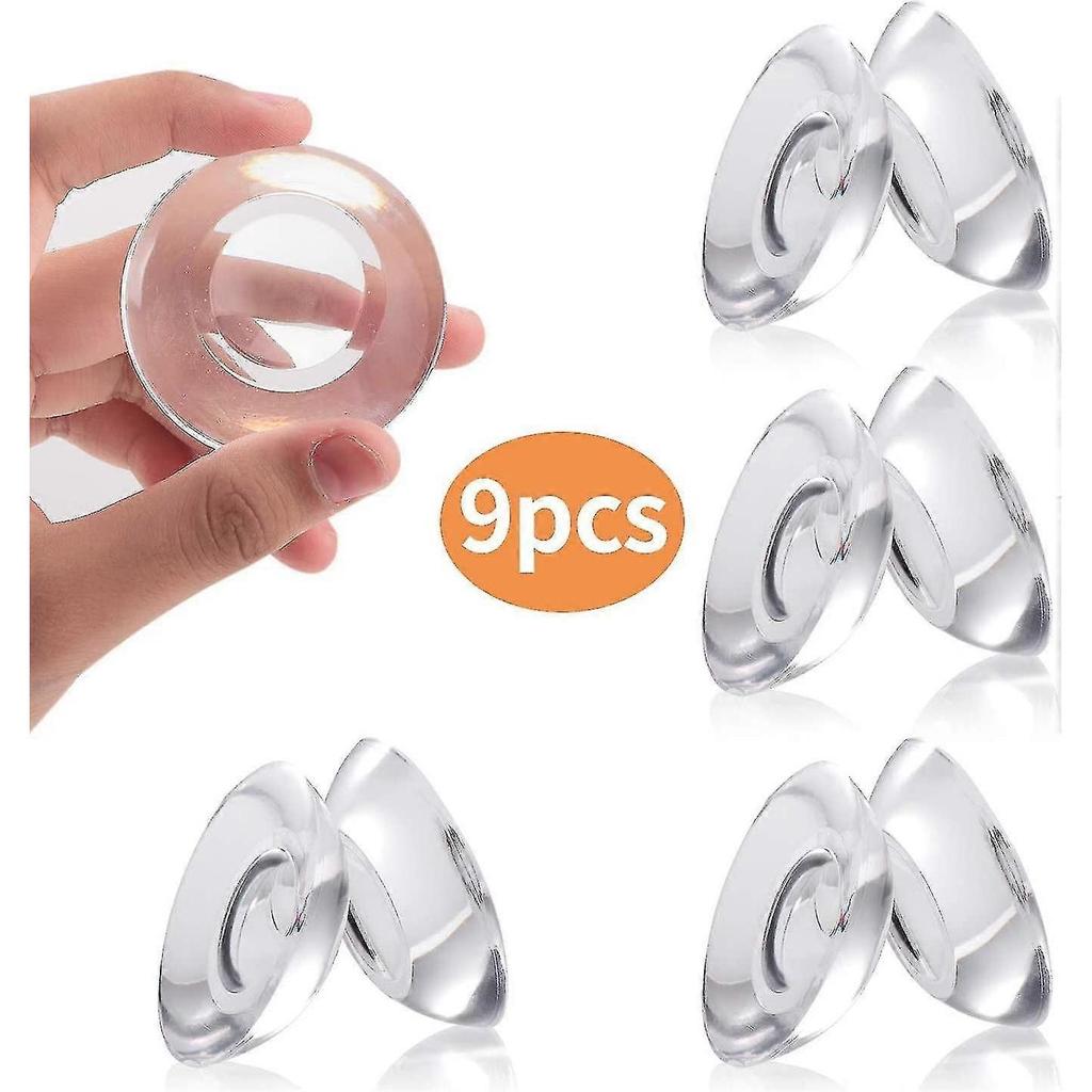 9pcs Door Bumper Wall Protector, Self Adhesive Clear Door Handle Knob Pad, Reusable Soft Rubber Wall Protector
