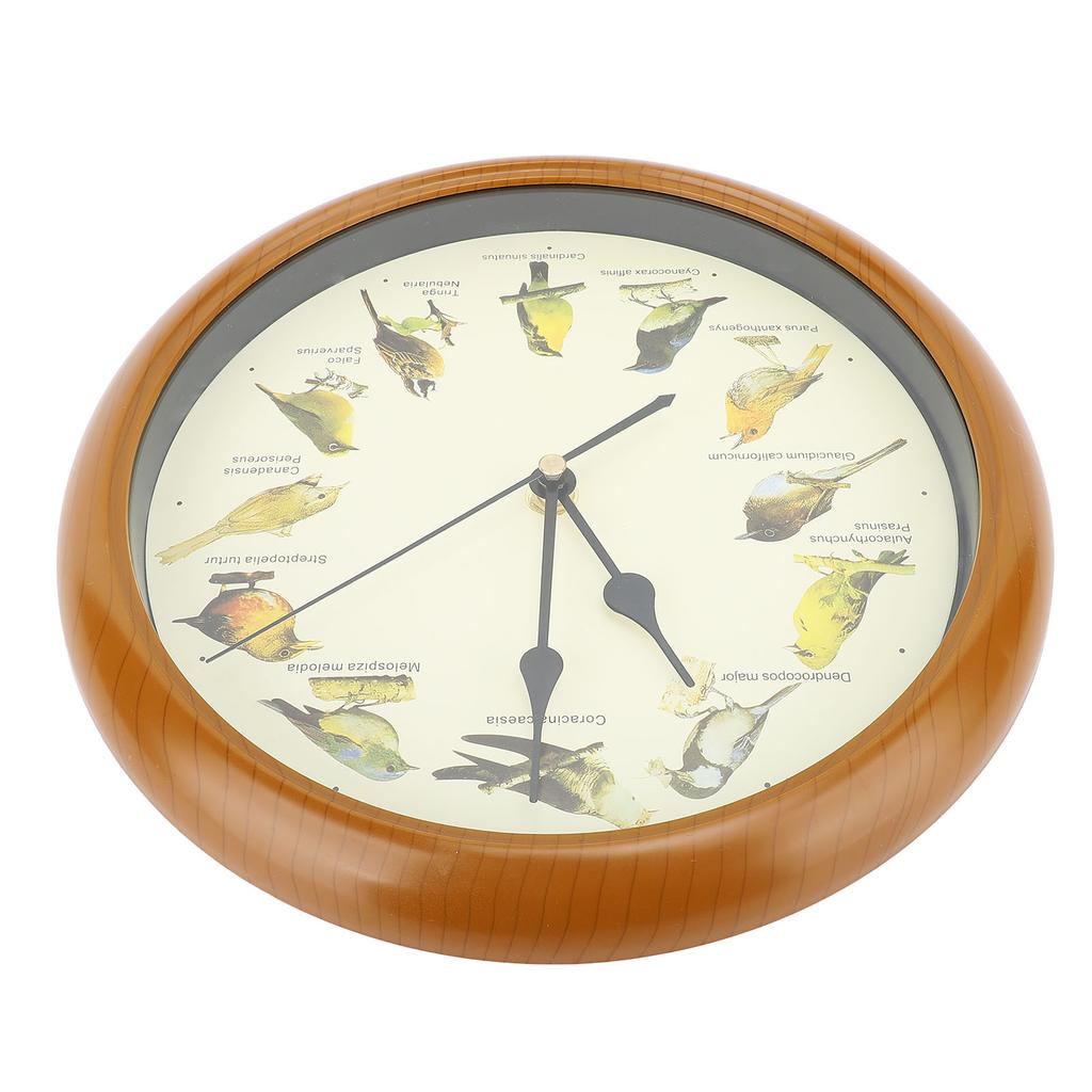 10 Inch Wall Clock Multipurpose Cuckoo Round Silent Punctual Bird Calls Christmas Music Indoor Wall Clocks for Living Room