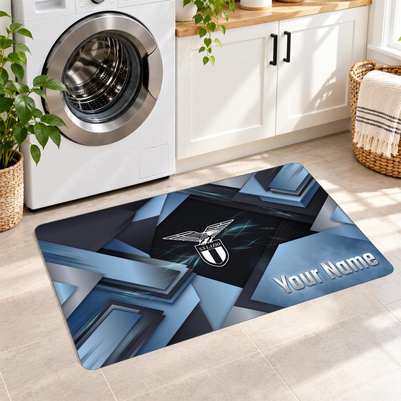 Lazio FC Custom Name Flannel Rug Kitchen Mat Non Slip Floor Carpet Personalized Home Decor