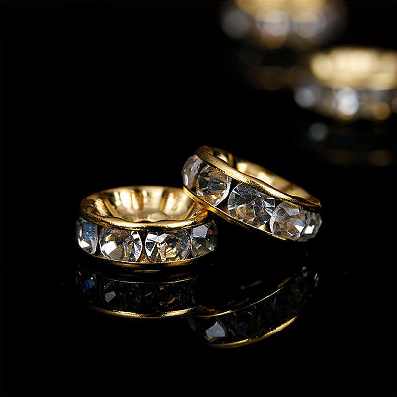 

100 шт. серебряные золотые бусины-разделители Rondelle своими руками 6 мм 8 мм 8mm золотой