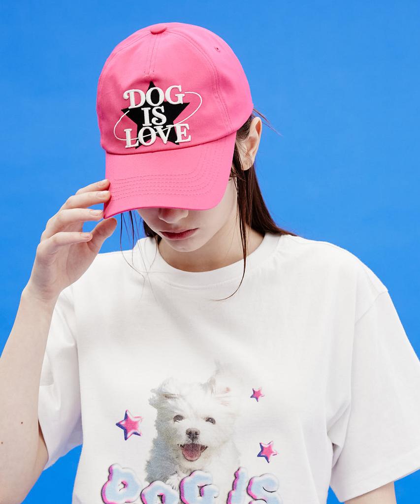 WAIKEI Dog Is Love Star Ball Cap Pink