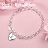 Luxury 925 sterling silver 8-inch 26 letter heart-shaped bracelet for women's fashionable wedding accessories