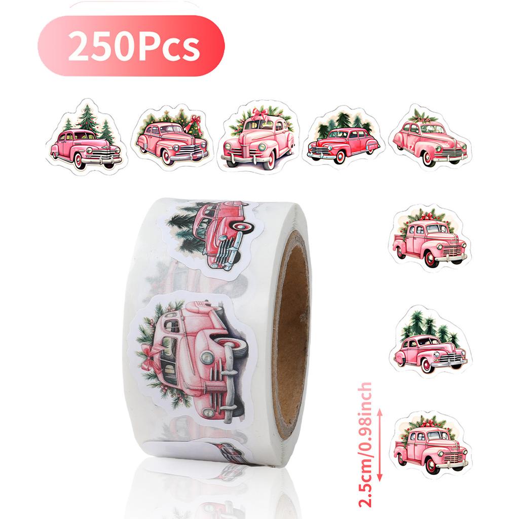Merry Christmas Santa Round Sticker Christmas Decoration For Home 2026 Xmas Ornament Navidad Natal Noel Gift Happy New Year 2026