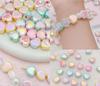 10Pcs 17*16mm Light Colored UV Two-color Three-dimensional Heart-shaped Loose Beads For DIY Bracelets Necklace Jewelry Making Handmade Accessories