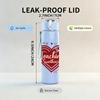 1PC Teaching Heart Vintage Letter 750ml Color Plastic Sports Water Bottle Leakproof Flip Straw Lid Suitable for Sports Office Home Use