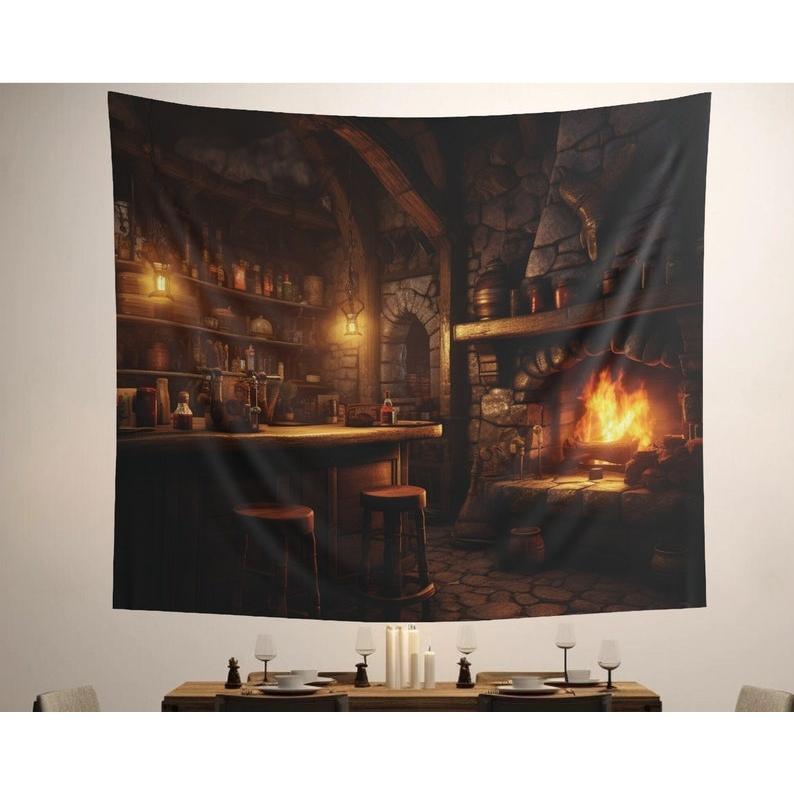 Fantasy Tavern tapestry 75x100