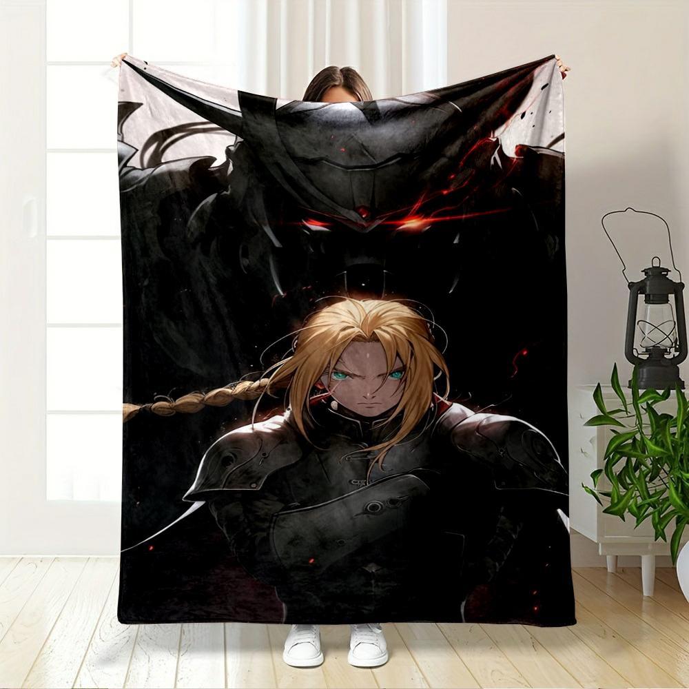 Blonde Warrior with Armor & Dark Knight. Flannel blanket for bedroom, living room, sofa, and nap sofas.