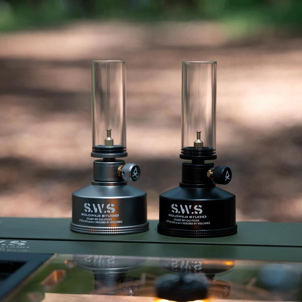 Gas Lamp with Screw On Gas Tank Candle Light Energy-saving Gas Atmosphere Lamp Aluminum Alloy for Outdoor Fishing Camping Hiking