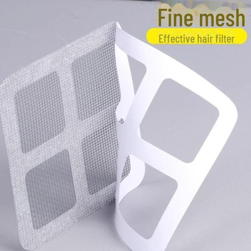 Bathroom Hair Filter Stickers - Anti-Clog Self-Adhesive Mesh for Floor Drains and Toilets