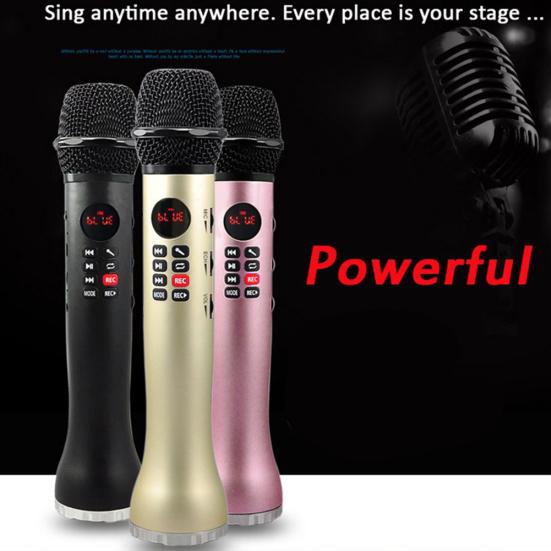 3-in-1 Bluetooth-kompatibler Lautsprecher Handliches Kabelloses Karaoke-Gesangs-Aufnahme-Mikrofon