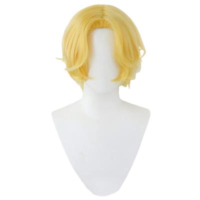 One Piece Sabo Cosplay Wig, Gold, Center-Parted, Heat-Resistant, Perfect for Disguise, Costumes, Halloween, Events, and Photoshoots