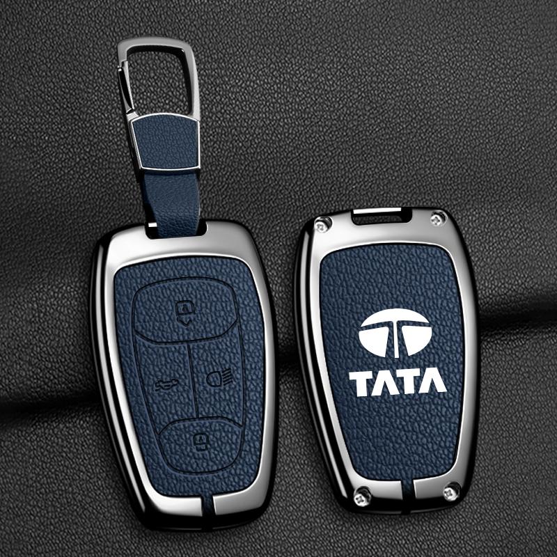 Кожаный чехол для автомобильного ключа из цинкового сплава для Tata Nexon Tata Safari Altroz India Чехол для ключа Nexon Чехол для автомобильного ключа Брелок Автоаксессуары