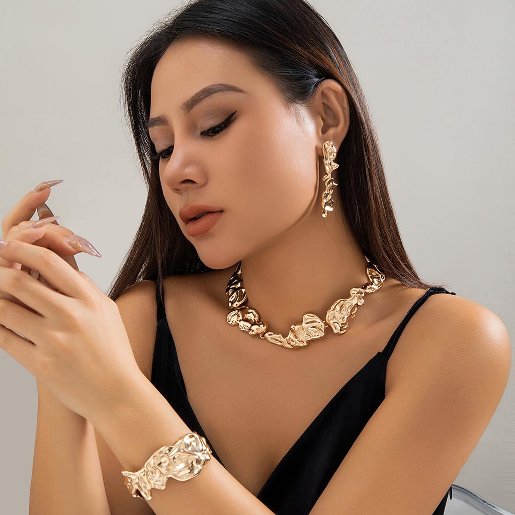 Unique Creative Irregular Big Heavy Metal Chain Necklace for Women Punk Adjustable Choker Link Grunge Jewelry Gift Steampunk Men
