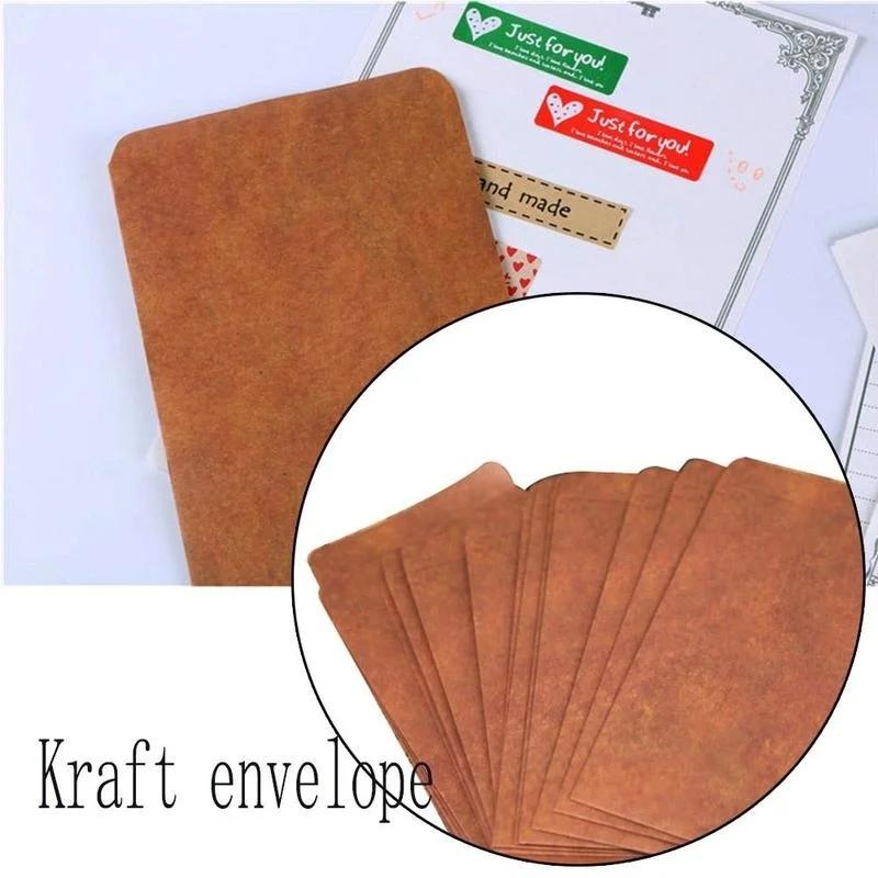 10 Stück/Los Umschläge aus Papier im alten Stil Vintage Braun Kraft Verpackung für Retro Postkarte Einladungskarte Kleines Geschenk Brief