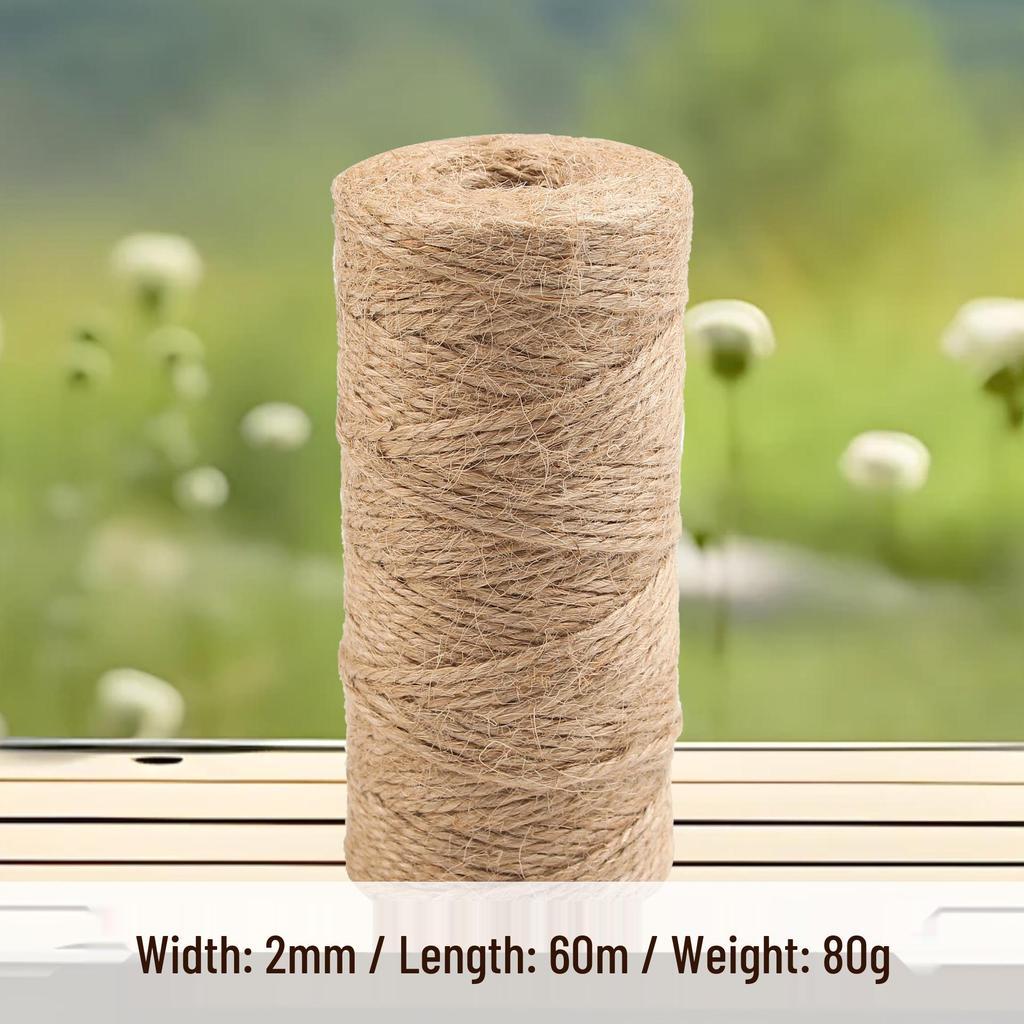 Jute Rope: Multi-Spec Hemp Rope for DIY Projects & Bundling, Thick To Thin Options