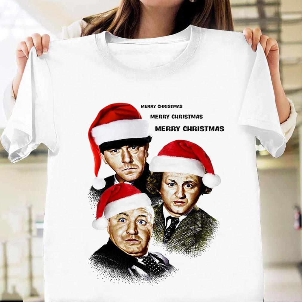 Three Stooges Christmas X-mas Gift shirt Short Sleeve Men Women XXXXL