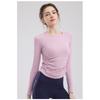 Pilates Long Sleeved Slimming And Fashionable Fitness Suit Top With Chest Cushion For Slimming, Dance Training, Running, Yoga Suit