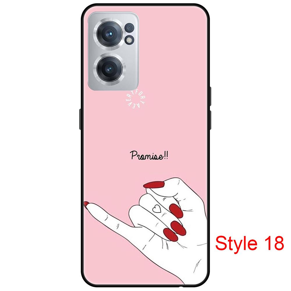 

Красочный чехол OnePlus Nord CE 2 5G — прочный черный чехол из ТПУ с художественным рисунком фламинго, панды, мороженого и листьев серебряный