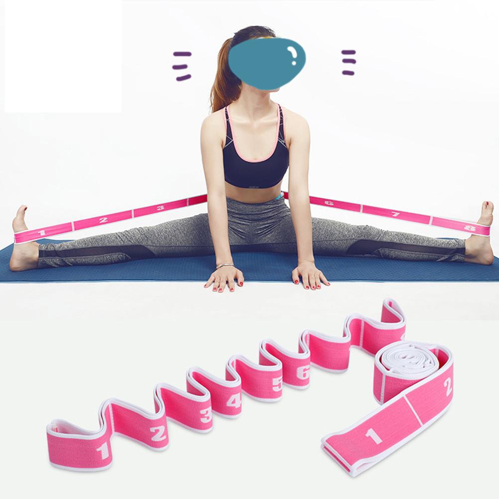 MRO High Elastic Yoga Fitness Resistance Band 8-Loop Training Strap Tension Resistance Exercise Stretching Band for Sports Yoga Dancing