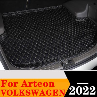 Sinjayer Car Trunk Mat ALL Weather Tail Boot Luggage Pad Auto Parts Carpet High Side Cargo Liner For Volkswagen VW Arteon