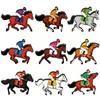 Bureau Paard Beeldjes Set van 9 Stuks, Houten Display Beeldjes voor Kast en Planken Plaatsing, 10 X 7,5 cm Binnen Bureau en Entree Tafel Gebruik