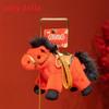 Ushering In Spring Plush Horse Keychain With Polyester Fiber For Lunar New Year Gifts