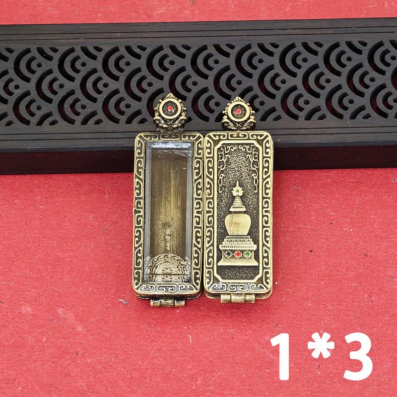 Tibetan Thangka Gold Necklace: Non-fading, Waterproof GAU Box Pendant, Multi-size Options