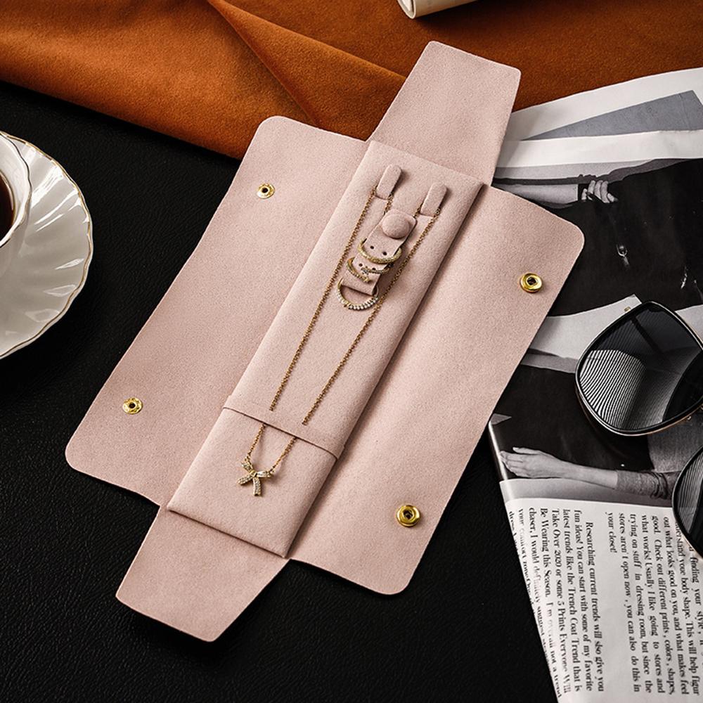 

Soft Velvet Travel Jewelry Organzier Custom Letter Small Necklace Earring Ring Storage Bag Women Personalize Name Jewellery Roll розовый