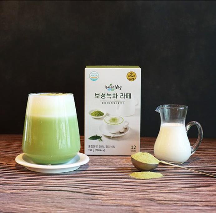 Nokcha Sudo Boseong Grönt te Latte Pulver 12 Stickor